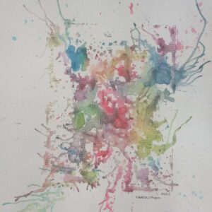 Blooming on Grids, painting by Christi Pham