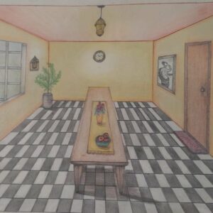 Dinner Room, painting by Christi Pham