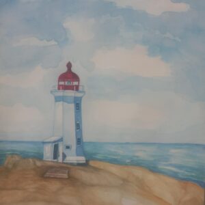 Lighthouse, painting by Christi Pham