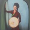 Vietnamese Woman with North Dress, painting by Christi Pham