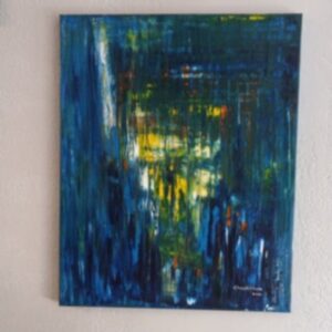 Walking in the Rain, painting by Christi Pham